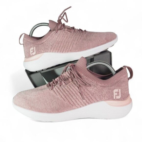 FootJoy FJ Flex XP Knit Spikeless Golf Shoes "Mauve Pink" 95335 Women's 8.5M - Picture 1 of 12